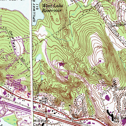 Topographic Map of Charles Ives Center for the Performing Arts, CT