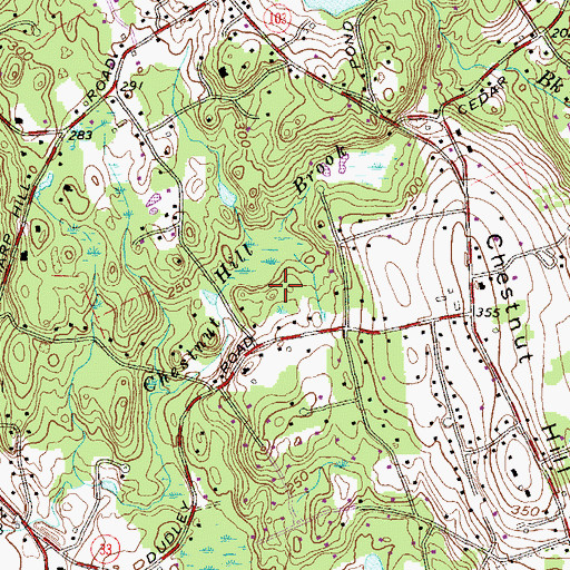 Topographic Map of Cherry Lane Park, CT