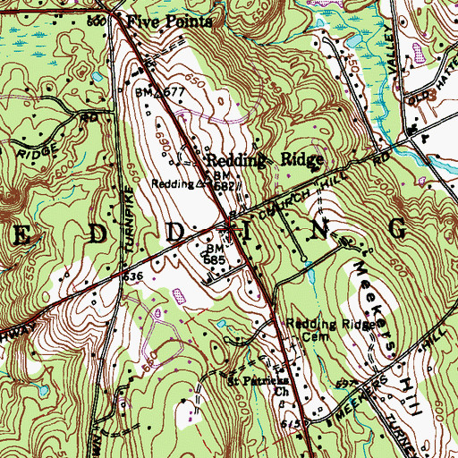 Topographic Map of Christ Church, CT