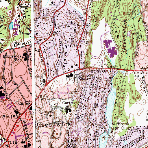 Topographic Map of Christ Episcopal Church, CT