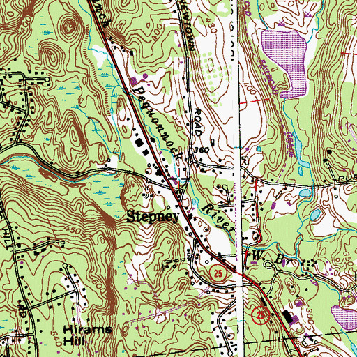 Topographic Map of Chucks Corner Shopping Center, CT