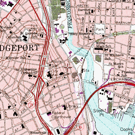 Topographic Map of Church of God of Prophecy, CT
