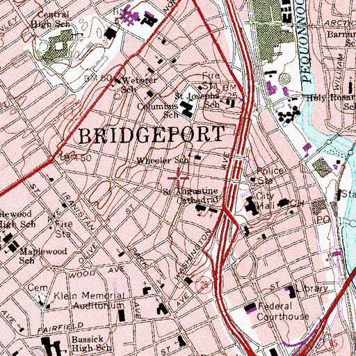 Topographic Map of Church of Love, CT