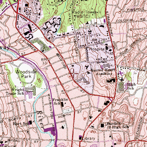 Topographic Map of Church of the Archangels, CT