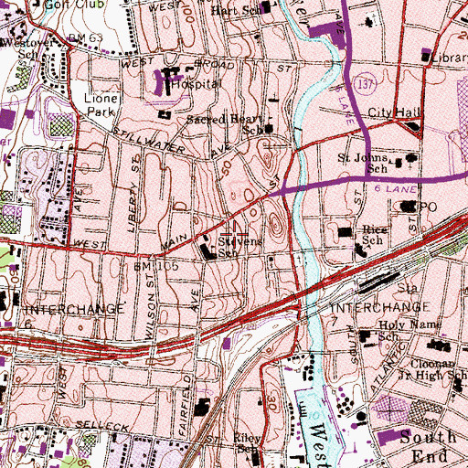 Topographic Map of Church of the Lord Jesus, CT