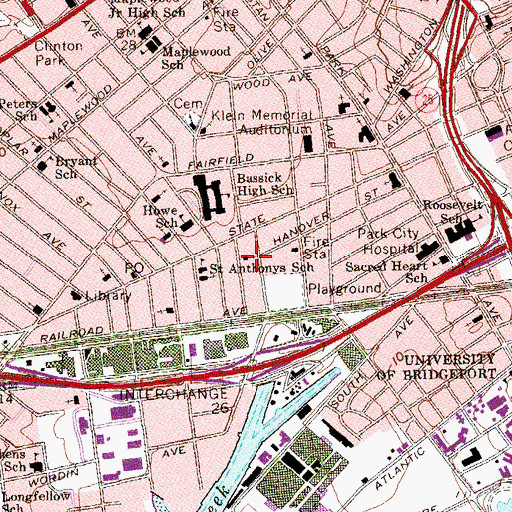 Topographic Map of Church of the Nazarene, CT