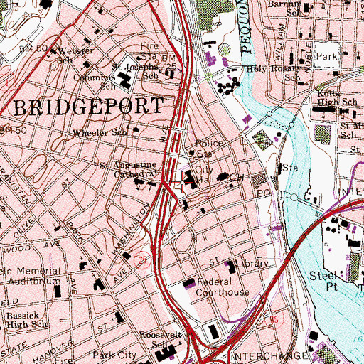 Topographic Map of City Hall Park, CT