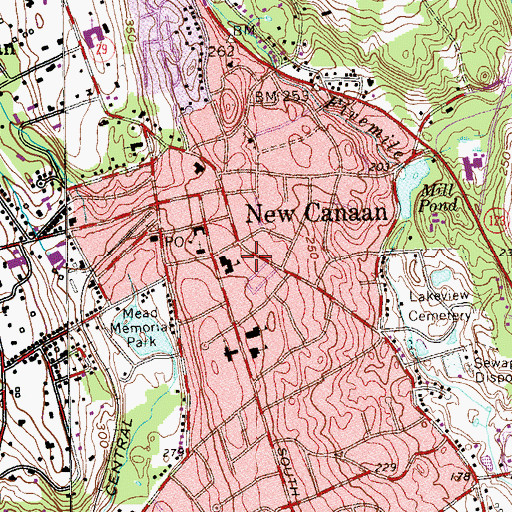 Topographic Map of Cobblers Green, CT