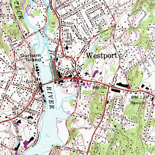 Topographic Map of Colonial Green Shopping Center, CT