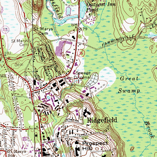 Topographic Map of Commerce Park, CT