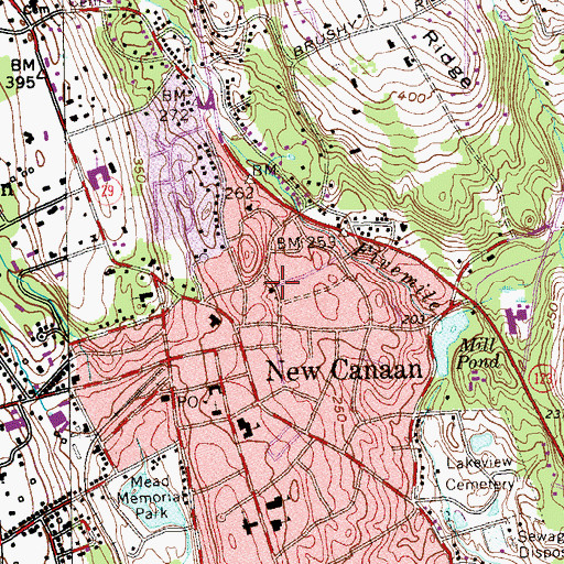 Topographic Map of Community Baptist Church, CT
