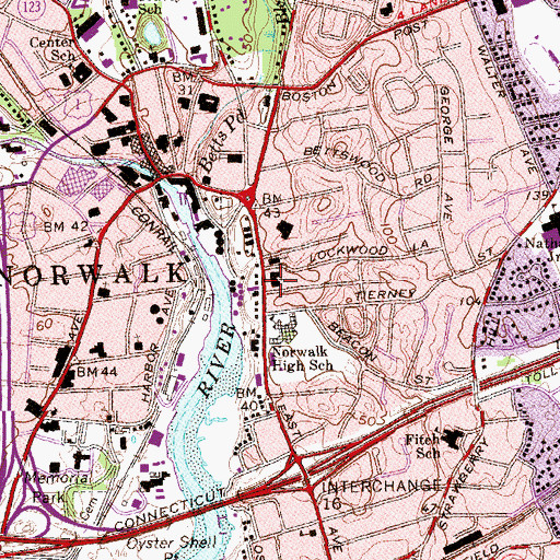 Topographic Map of Community Baptist Church, CT