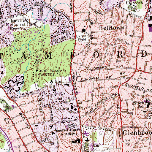 Topographic Map of Congregation Agudath Sholom, CT