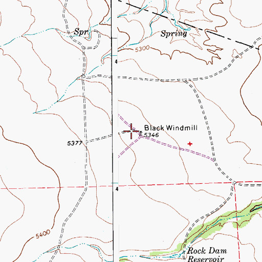 Topographic Map of Black Windmill, CO