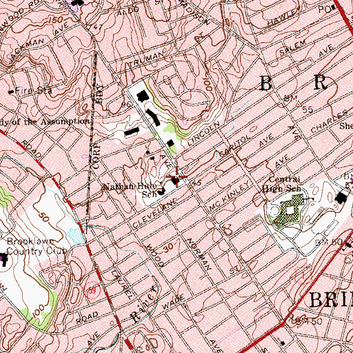 Topographic Map of Congregation Bikur Cholim, CT