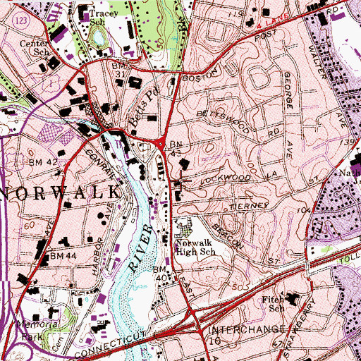 Topographic Map of Congregation Beth El Church, CT