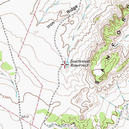 Topographic Map of Southwest Reservoir, CO