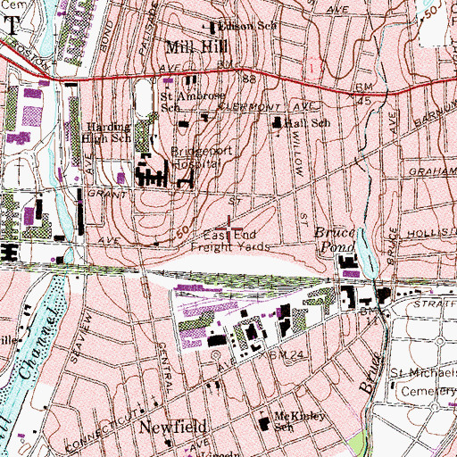 Topographic Map of Connecticut Department of Children and Families Library, CT