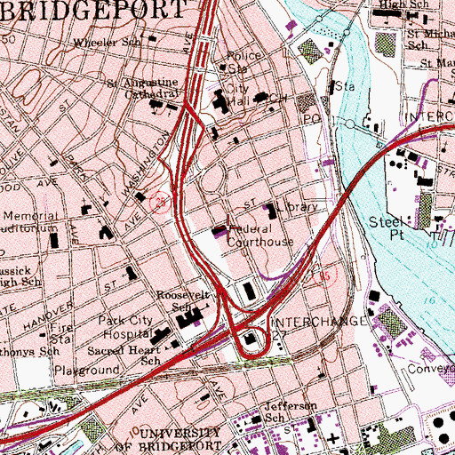 Topographic Map of Connecticut Judicial Branch Law Library, CT