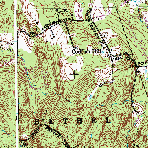 Topographic Map of Coolfish Hill, CT