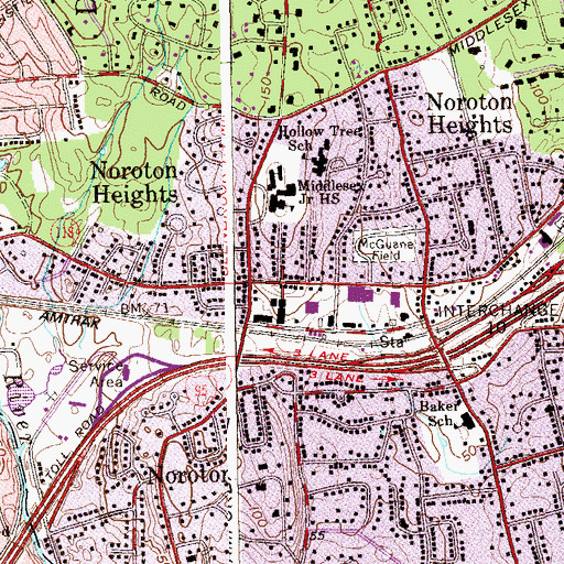 Topographic Map of Connecticut Graphis Arts Center and Museum, CT