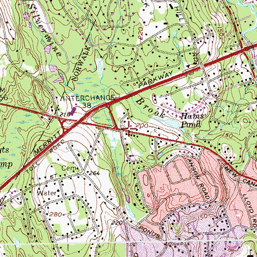 Topographic Map of Connecticut Korean Mission Church, CT