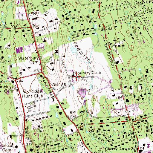 Topographic Map of Country Club of Darien, CT