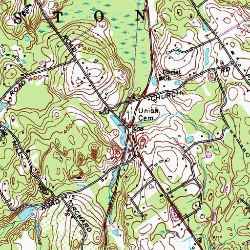 Topographic Map of Covenant Church of Easton, CT