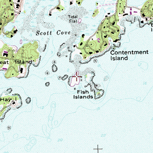 Topographic Map of Crab Island, CT