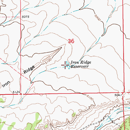 Topographic Map of Iron Ridge Reservoir, CO