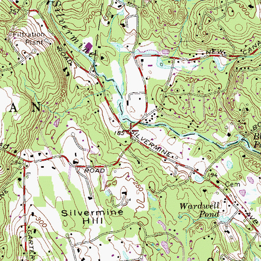 Topographic Map of Crofut Corner (historical), CT