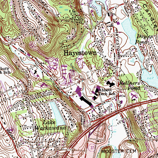 Topographic Map of Danbury Lighthouse Church, CT