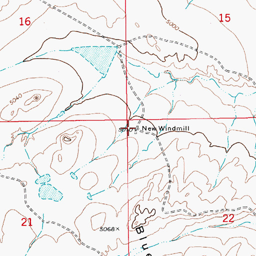 Topographic Map of New Windmill, CO