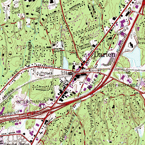 Topographic Map of Darien Station, CT