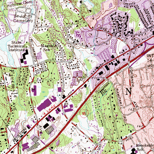 Topographic Map of Darinor Shopping Plaza Shopping Center, CT