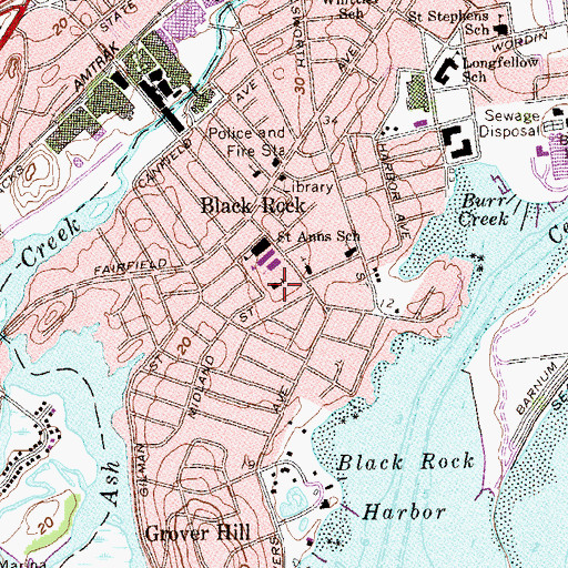 Topographic Map of Daughters of the Holy Spirit Church, CT