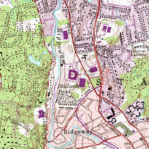 Topographic Map of Doctor Barnes Sanitarium (historical), CT