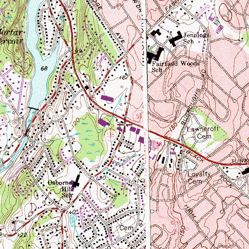 Topographic Map of Dolans Corner Shopping Center, CT