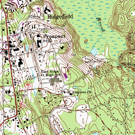 Topographic Map of East Ridge Recreation Area, CT