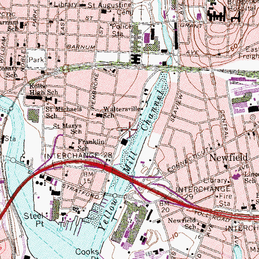 Topographic Map of Eastside Park, CT