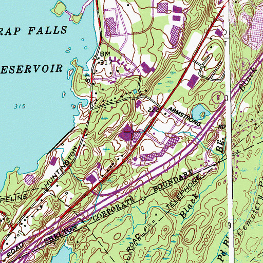 Topographic Map of Edwards Shopping Center, CT