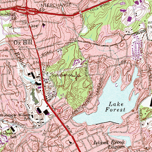 Topographic Map of Elton Rogers Woodland Park, CT