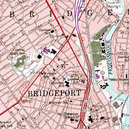 Topographic Map of Emanuel Assembly of God Church, CT