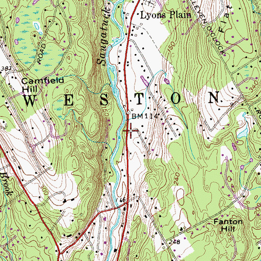Topographic Map of Emmanuel Episcopal Church, CT