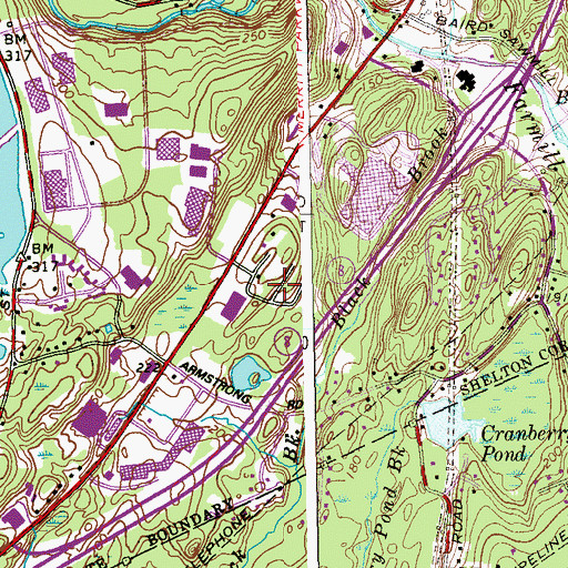 Topographic Map of Fairchild Heights Trailer Park, CT
