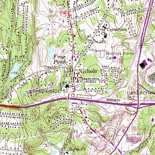 Topographic Map of Fairchild Memorial Library, CT