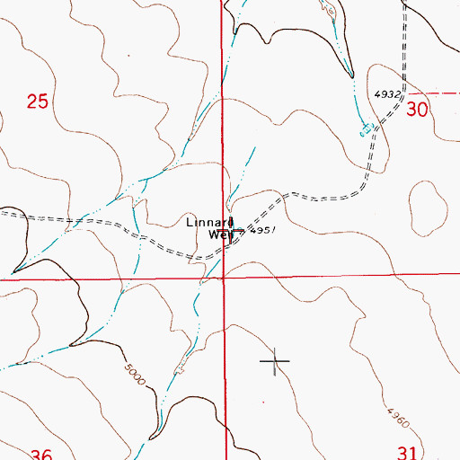 Topographic Map of Linnard Well, CO