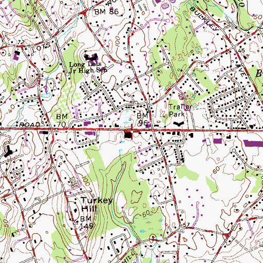 Topographic Map of Fairfield Green Shopping Center, CT