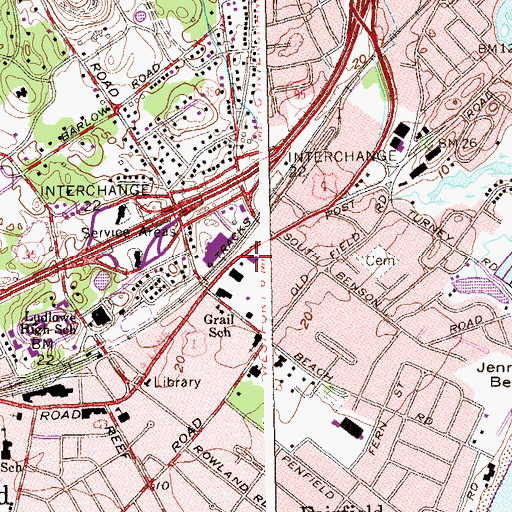 Topographic Map of Fairfield Historical Society Museum, CT