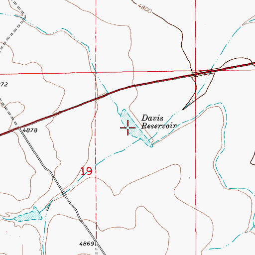 Topographic Map of Davis Reservoir, CO